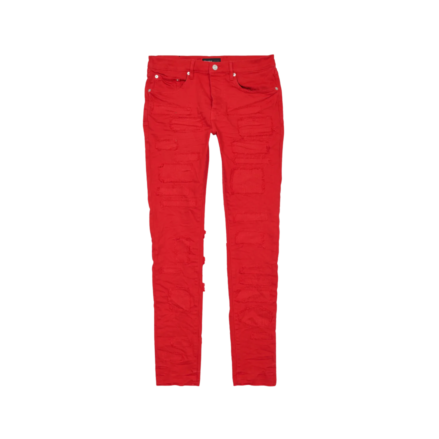 PURPLE BRAND JEANS LOW RISE SKINNY JEAN - RED JACKET PATCH REPAIR