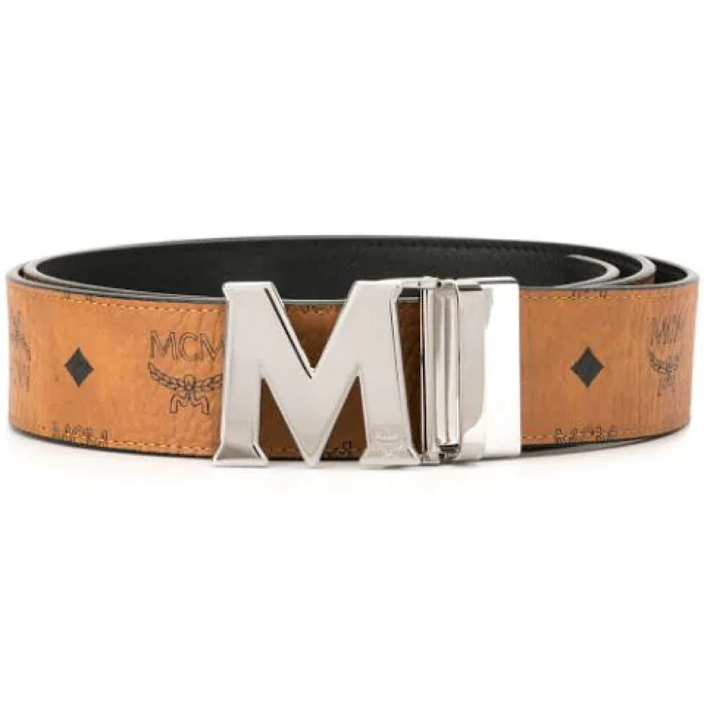 Mcm Claus Reversible Leather Belt - Purple